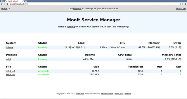 monitによるサービス監視